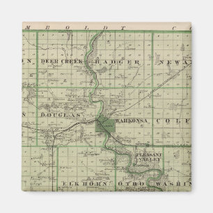 Aimant Carte du comté de Webster, État de l'Iowa