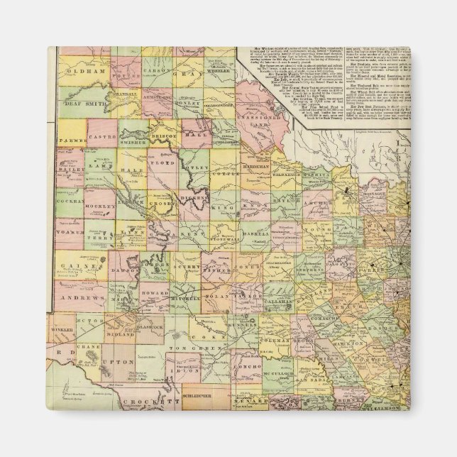 Aimant Carte du comté et du chemin de fer à grande échell (Devant)