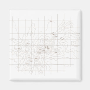 Aimant Carte du contour de la montagne - Toubkal