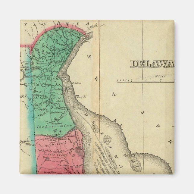 Aimant Carte Du Delaware (Devant)