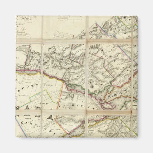 Aimant Carte du district de Montréal, Bas-Canada (Devant)