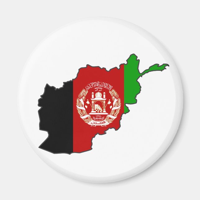 Aimant Carte du drapeau afghan (Devant)