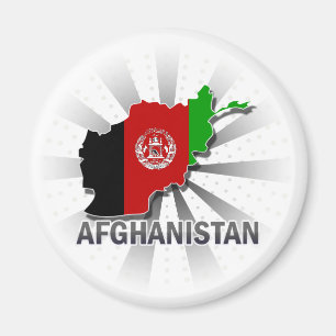 Aimant Carte du drapeau afghan 2.0