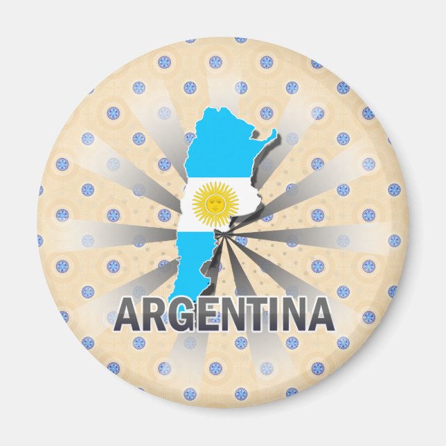 Aimant Carte du drapeau argentin 2.0 (Devant)