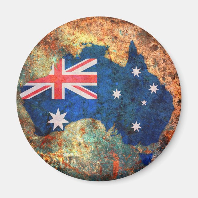 Aimant Carte du drapeau australien (Devant)