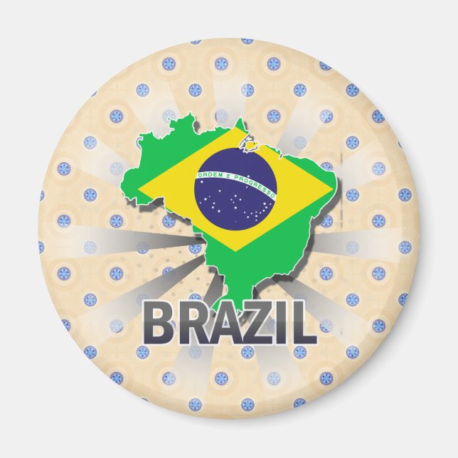 Aimant Carte du drapeau brésilien 2.0 (Devant)