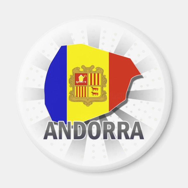 Aimant Carte du drapeau d'Andorre 2.0 (Devant)