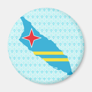 Aimant Carte du drapeau d'Aruba taille réelle