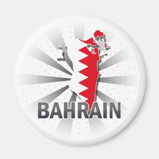 Aimant Carte du drapeau de Bahreïn 2.0 (Devant)