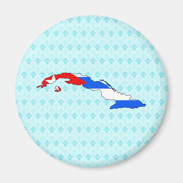 Aimant Carte du drapeau de Cuba taille réelle (Devant)