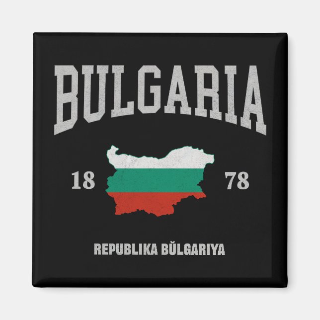 Aimant Carte du drapeau de la Bulgarie (Devant)