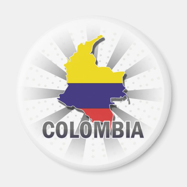 Aimant Carte du drapeau de la Colombie 2.0 (Devant)