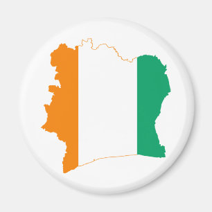 Aimant Carte du drapeau de la Côte d'Ivoire CI