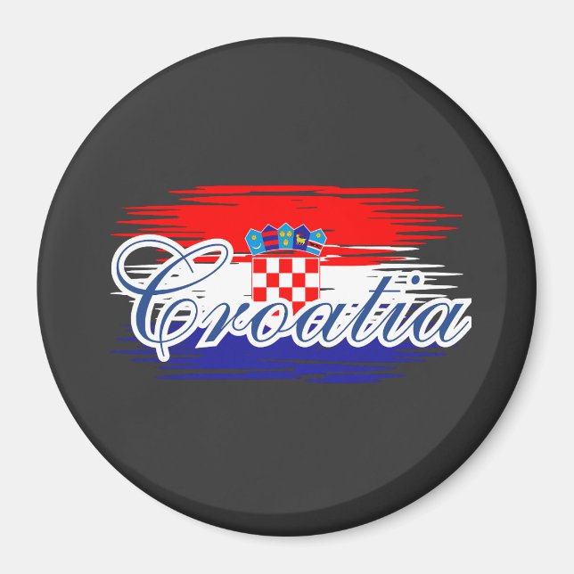 Aimant Carte du drapeau de la Croatie (Devant)