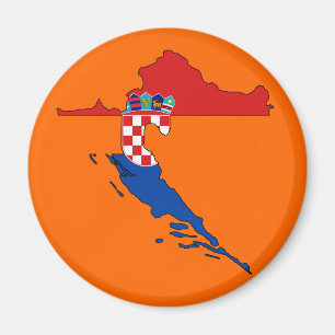 Aimant Carte du drapeau de la Croatie