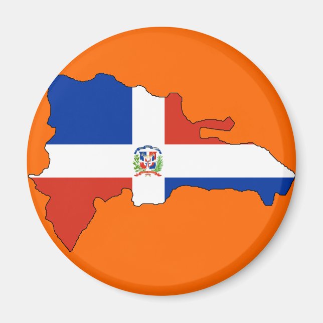 Aimant Carte du drapeau de la République Dominicaine (Devant)