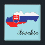 Aimant Carte du drapeau de la Slovaquie<br><div class="desc">Montrez à tout le monde votre amour pour le pays de Slovaquie avec cet aimant unique avec une carte de la Slovaquie remplie des couleurs du drapeau slovaque. La police et la couleur du texte et la couleur arrière - plan du produit peuvent être modifiées selon vos préférences.</div>