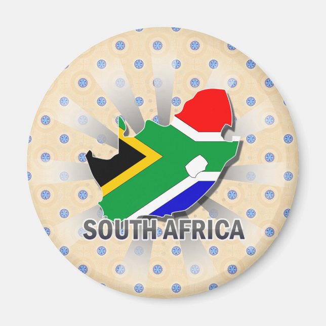 Aimant Carte du drapeau de l'Afrique du Sud 2.0 (Devant)