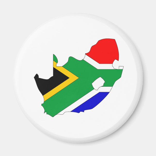 Aimant Carte du drapeau de l'Afrique du Sud pleine taille (Devant)