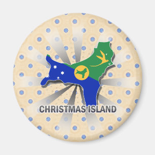 Aimant Carte du drapeau de l'île Christmas 2.0