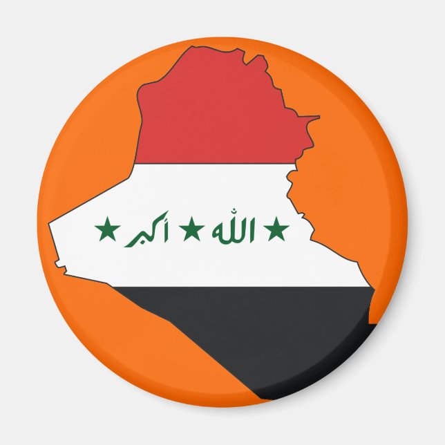 Aimant Carte du drapeau de l'Irak (Devant)
