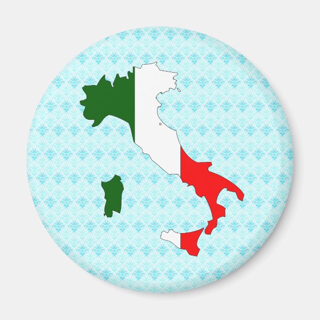 Aimant Carte du drapeau de l'Italie taille réelle (Devant)