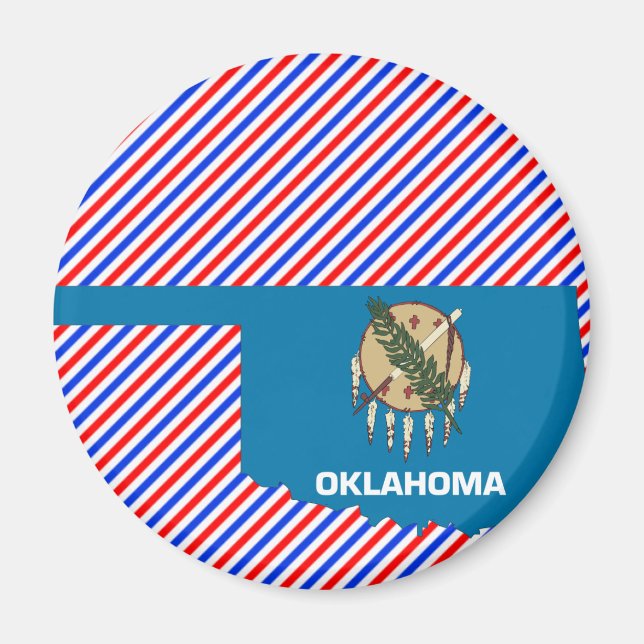 Aimant Carte du drapeau de l'Oklahoma (Devant)