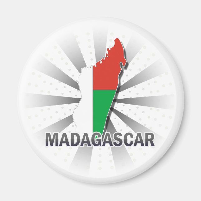 Aimant Carte du drapeau de Madagascar 2.0 (Devant)