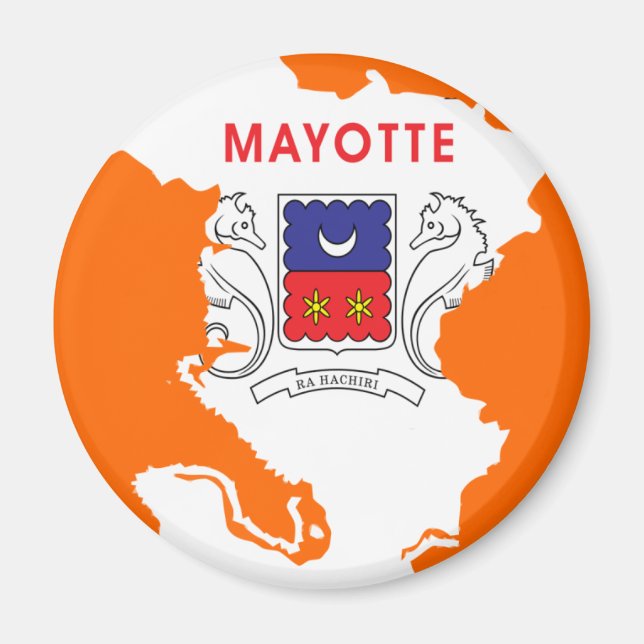 Aimant Carte du drapeau de Mayotte (Devant)