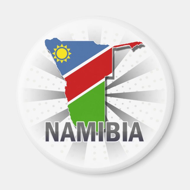 Aimant Carte du drapeau de Namibie 2.0 (Devant)