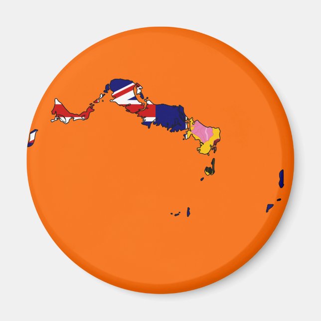 Aimant Carte du drapeau des îles Turques et Caïques (Devant)