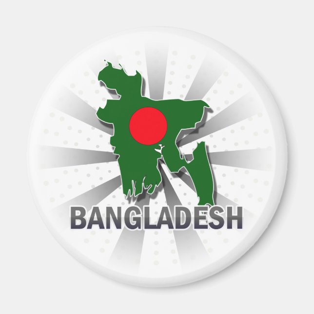 Aimant Carte du drapeau du Bangladesh 2.0 (Devant)