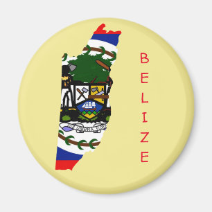 Aimant Carte du drapeau du Belize