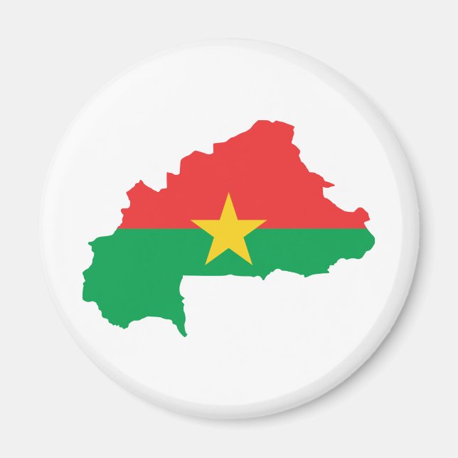 Aimant Carte du drapeau du Burkina Faso BF (Devant)