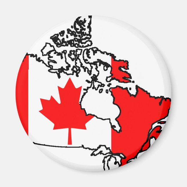 Aimant carte du drapeau du canada (Devant)