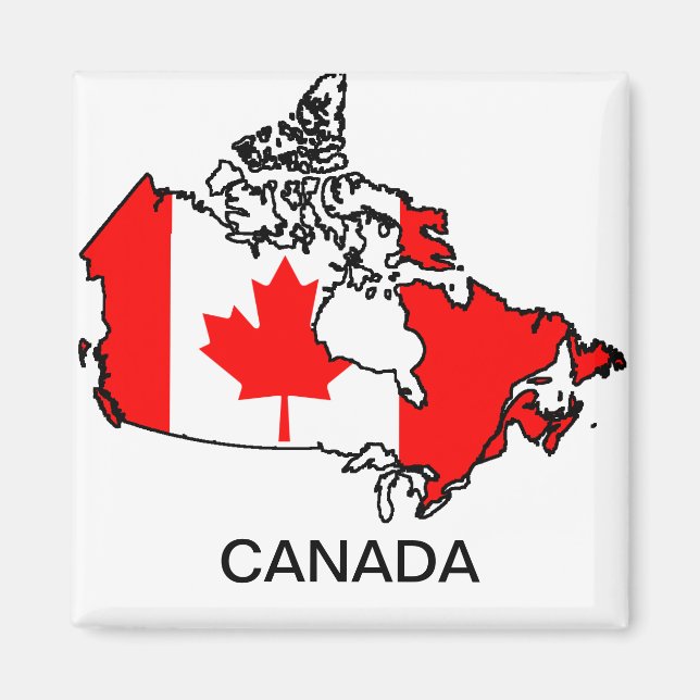 Aimant carte du drapeau du canada (Devant)