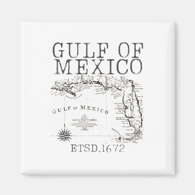 Aimant Carte Du Drapeau Du Golfe Des États-Unis D'Amériqu (Devant)