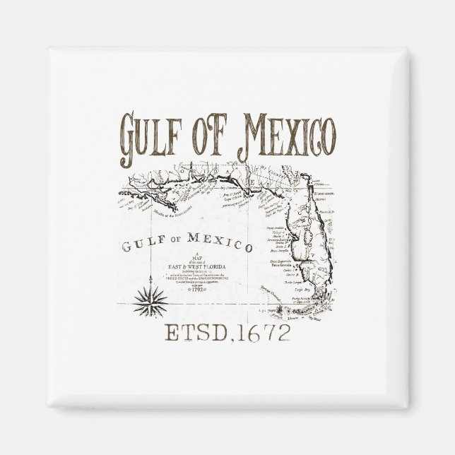 Aimant Carte Du Drapeau Du Golfe Des États-Unis D'Amériqu (Devant)
