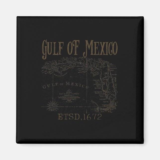 Aimant Carte Du Drapeau Du Golfe Des États-Unis D'Amériqu (Devant)
