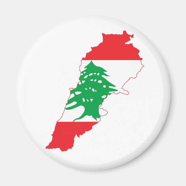 Aimant Carte du drapeau du Liban (Devant)