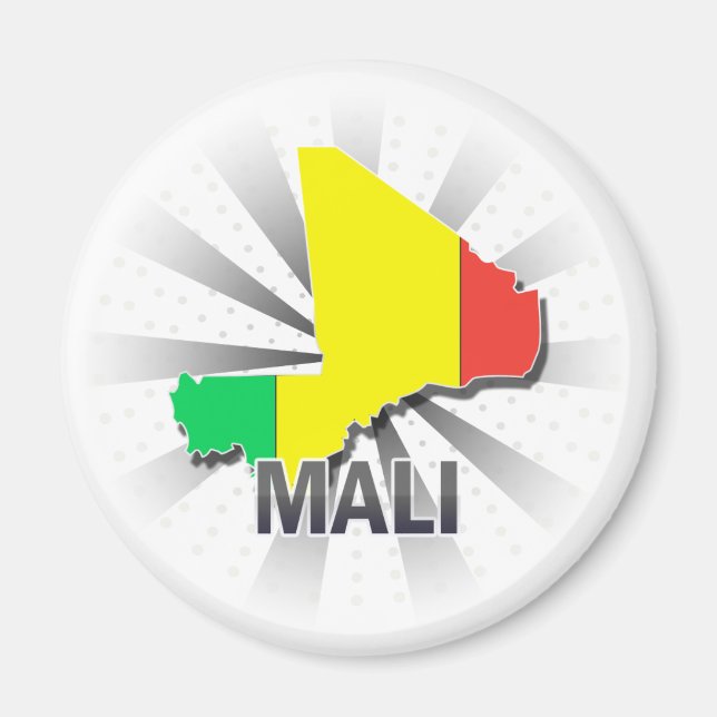 Aimant Carte du drapeau du Mali 2.0 (Devant)