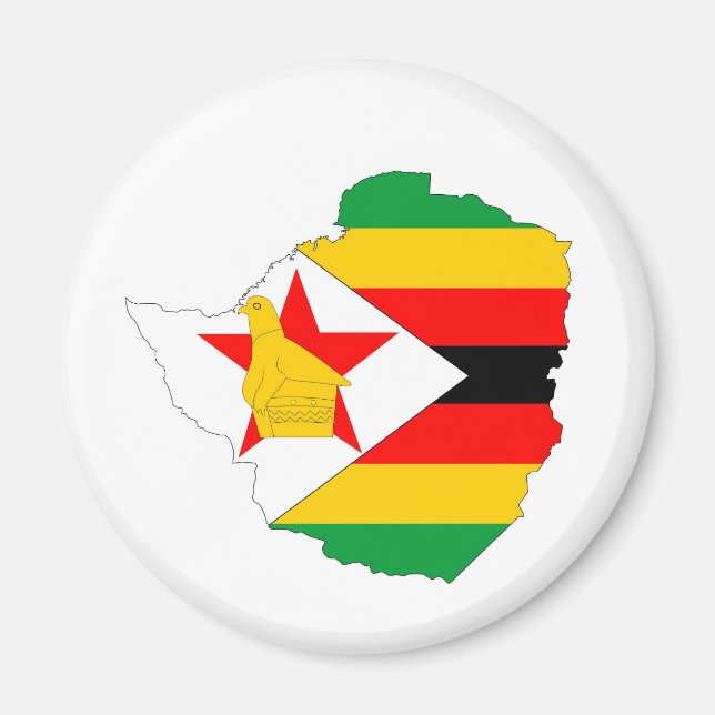 Aimant carte du drapeau du pays du zimbabwe (Devant)