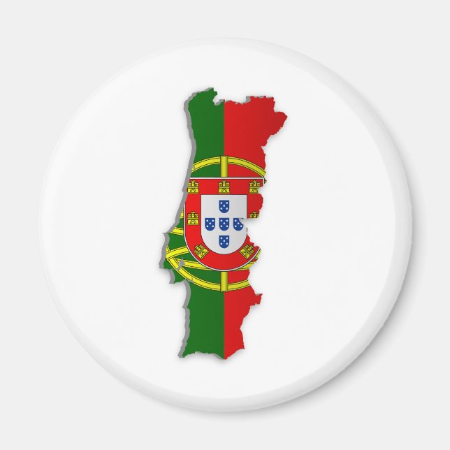 Aimant Carte du drapeau du Portugal (Devant)