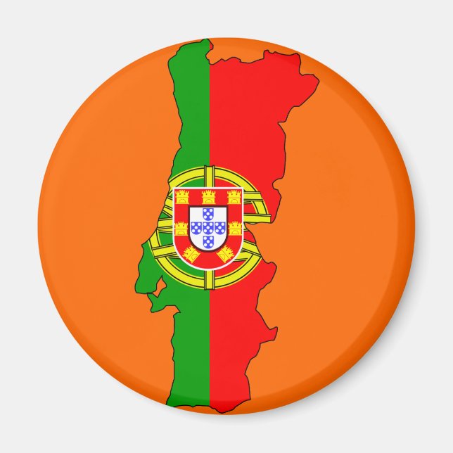 Aimant Carte du drapeau du Portugal (Devant)