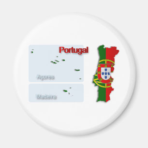 Aimant Carte du drapeau du Portugal_2