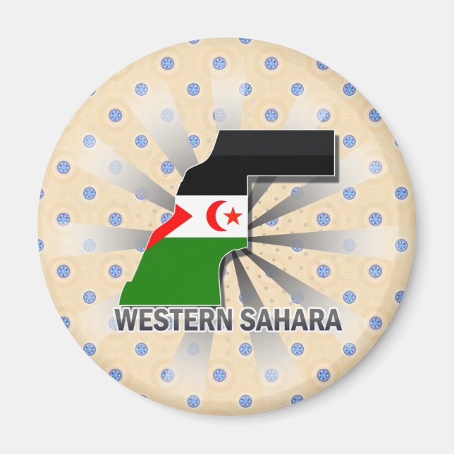 Aimant Carte du drapeau du Sahara occidental 2.0 (Devant)