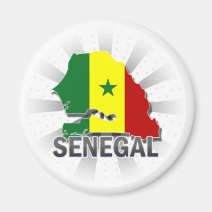 Aimant Carte du drapeau du Sénégal 2.0