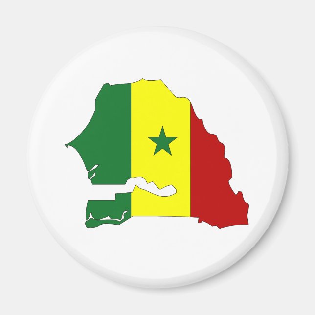 Aimant Carte du drapeau du Sénégal grandeur nature (Devant)