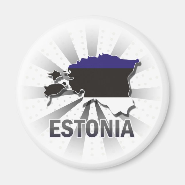 Aimant Carte du drapeau estonien 2.0 (Devant)