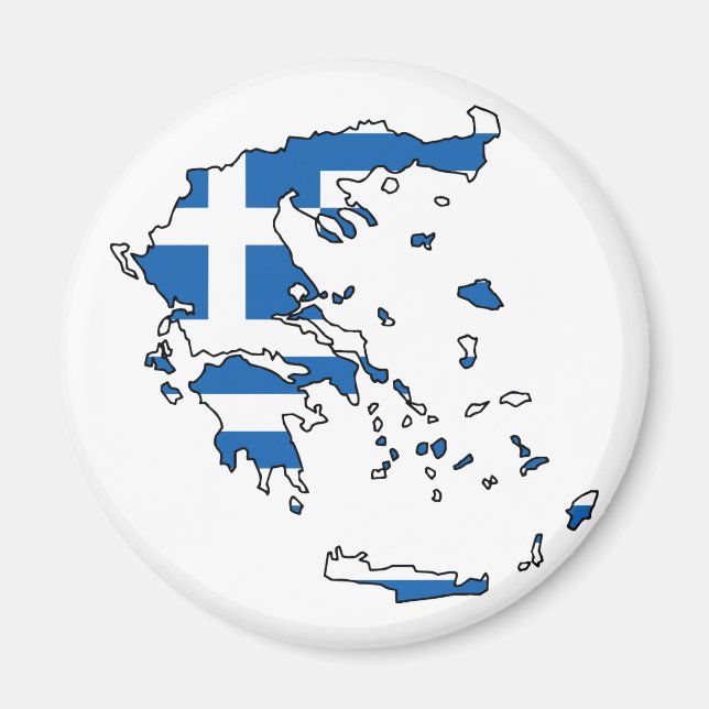 Aimant Carte du drapeau grec GR (Devant)